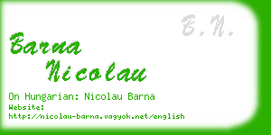barna nicolau business card